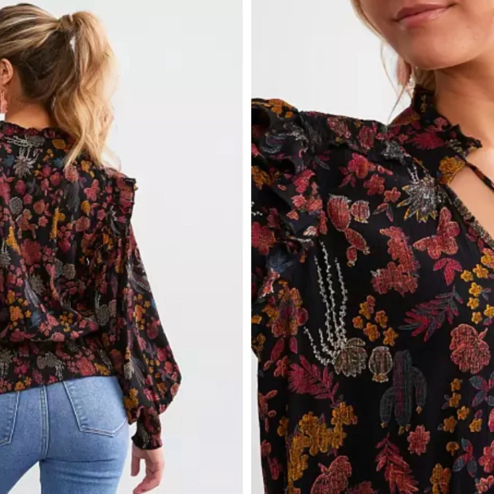 Angie Floral Ruffle Top - Picture 2 of 2